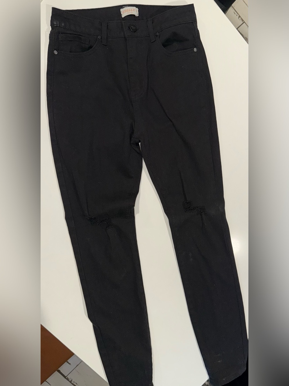 Giselle Black  Distressed Skinny Jeans